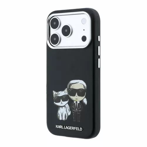 Karl Lagerfeld PU Semi Wrap Smooth Sketch Bodies MagSafe tok iPhone 18 Pro Max készülékhez fekete