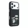 Karl Lagerfeld PU Semi Wrap Smooth Sketch Bodies MagSafe tok iPhone 18 Pro Max készülékhez fekete