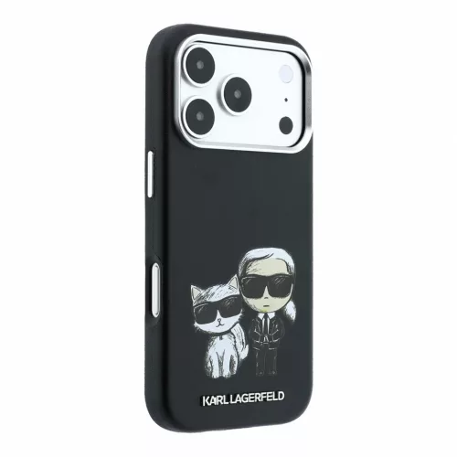 Karl Lagerfeld PU Semi Wrap Smooth Sketch Bodies MagSafe tok iPhone 18 Pro Max készülékhez fekete