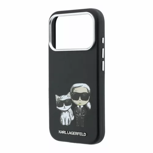 Karl Lagerfeld PU Semi Wrap Smooth Sketch Bodies MagSafe tok iPhone 18 Pro Max készülékhez fekete