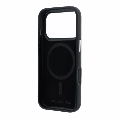 Karl Lagerfeld PU Semi Wrap Smooth Sketch Bodies MagSafe tok iPhone 18 Pro Max készülékhez fekete