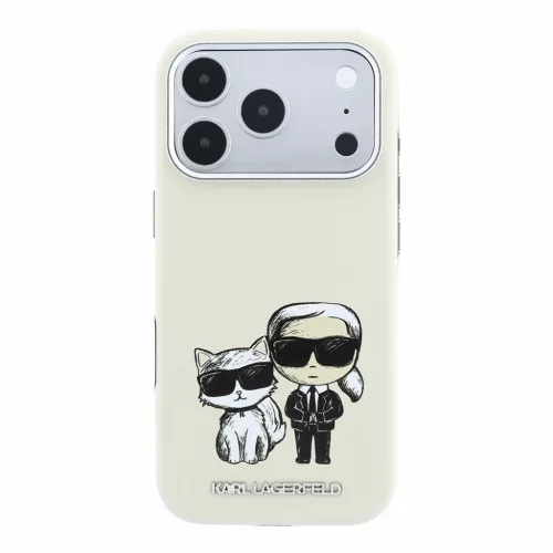 Karl Lagerfeld PU Semi Wrap Smooth Sketch Bodies MagSafe tok iPhone 18 Pro készülékhez bézs