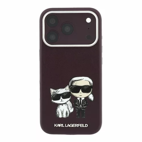 Karl Lagerfeld PU Semi Wrap Smooth Sketch Bodies MagSafe tok iPhone 18 Pro Max készülékhez bordó