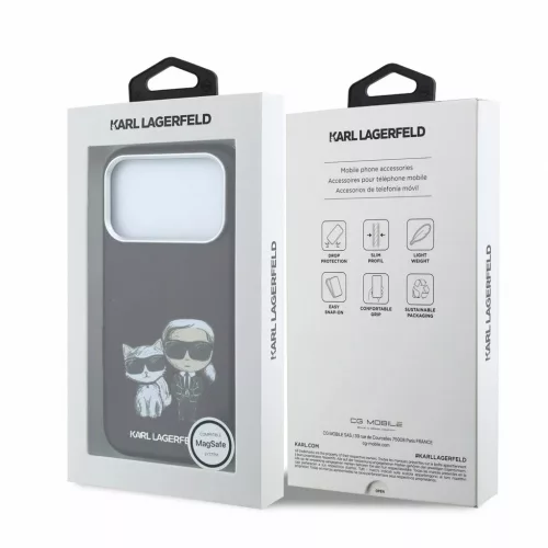 Karl Lagerfeld PU Semi Wrap Smooth Sketch Bodies MagSafe tok iPhone 18 Pro Max készülékhez bordó