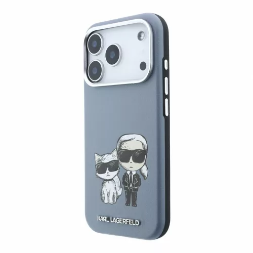 Karl Lagerfeld PU Semi Wrap Smooth Sketch Bodies MagSafe tok iPhone 18 Pro készülékhez kék
