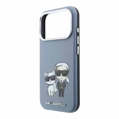 Karl Lagerfeld PU Semi Wrap Smooth Sketch Bodies MagSafe tok iPhone 18 Pro készülékhez kék
