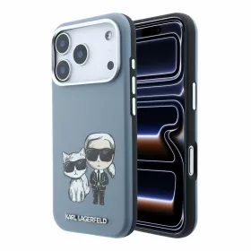  Karl Lagerfeld PU Semi Wrap Smooth Sketch Bodies Magsafe tok iPhone 18 Pro Max készülékhez kék