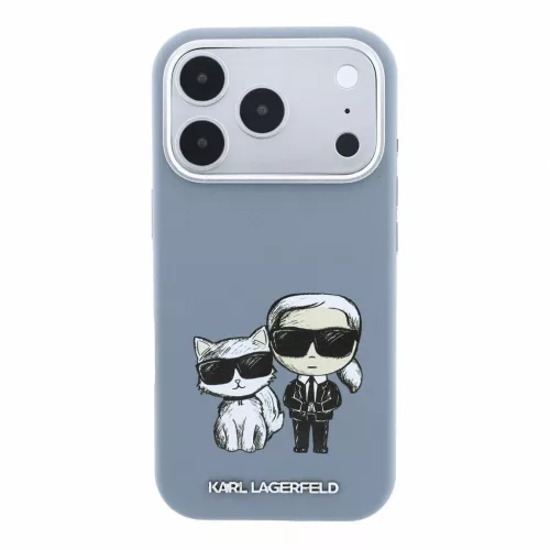 Karl Lagerfeld PU Semi Wrap Smooth Sketch Bodies Magsafe tok iPhone 18 Pro Max készülékhez kék
