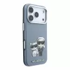 Karl Lagerfeld PU Semi Wrap Smooth Sketch Bodies Magsafe tok iPhone 18 Pro Max készülékhez kék