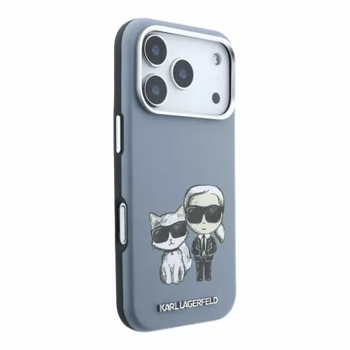 Karl Lagerfeld PU Semi Wrap Smooth Sketch Bodies Magsafe tok iPhone 18 Pro Max készülékhez kék
