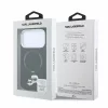 Karl Lagerfeld PU Grained K&CH Heads MagSafe tok gyűrűs állvánnyal iPhone 18 Pro Max készülékhez fekete