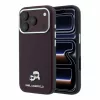 Karl Lagerfeld PU Grained Semi Wrap K&CH Heads MagSafe tok iPhone 18 Pro készülékhez bordó