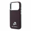 Karl Lagerfeld PU Grained Semi Wrap K&CH Heads MagSafe tok iPhone 18 Pro készülékhez bordó
