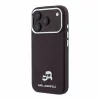 Karl Lagerfeld PU Grained Semi Wrap K&CH Heads MagSafe tok iPhone 18 Pro Max készülékhez bordó