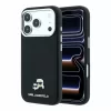 Karl Lagerfeld PU Grained Semi Wrap K&CH Heads MagSafe tok iPhone 18 Pro Max készülékhez, fekete