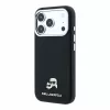 Karl Lagerfeld PU Grained Semi Wrap K&CH Heads MagSafe tok iPhone 18 Pro Max készülékhez, fekete