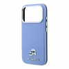 Karl Lagerfeld PU Grained Semi Wrap K&CH Heads MagSafe tok iPhone 18 Pro készülékhez kék