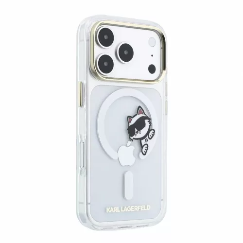 Karl Lagerfeld IML Choupette Peekaboo MagSafe tok iPhone 18 Pro Max készülékhez, átlátszó