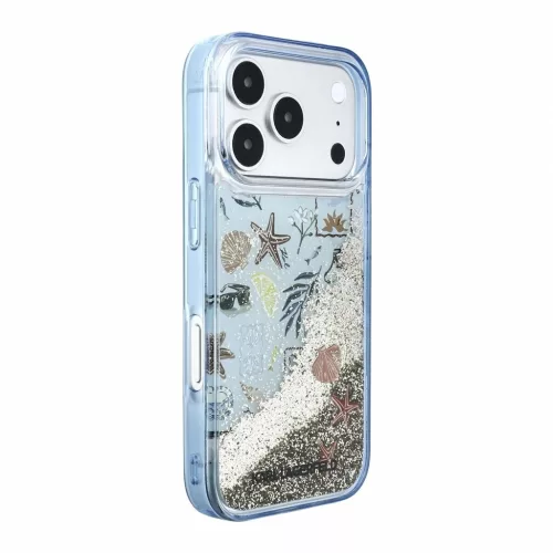 Karl Lagerfeld Liquid Glitter Beach tok iPhone 18 Pro készülékhez kék