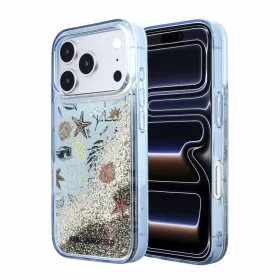   Karl Lagerfeld Liquid Glitter Beach tok iPhone 18 Pro Max készülékhez kék