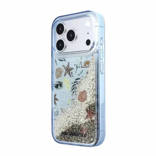 Karl Lagerfeld Liquid Glitter Beach tok iPhone 18 Pro Max készülékhez kék