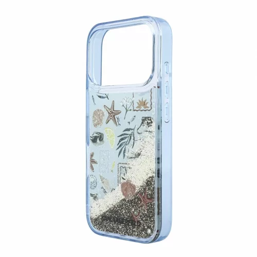 Karl Lagerfeld Liquid Glitter Beach tok iPhone 18 Pro Max készülékhez kék