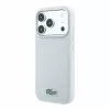 Lacoste PVC Iconic Petit Pique fém logós MagSafe tok iPhone 18 Pro készülékhez világosszürke