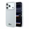 Lacoste PVC Iconic Petit Pique fém logós MagSafe tok iPhone 18 Pro Max készülékhez világosszürke