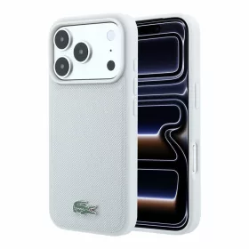   Lacoste PVC Iconic Petit Pique fém logós MagSafe tok iPhone 18 Pro Max készülékhez világosszürke
