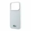Lacoste PVC Iconic Petit Pique fém logós MagSafe tok iPhone 18 Pro Max készülékhez világosszürke