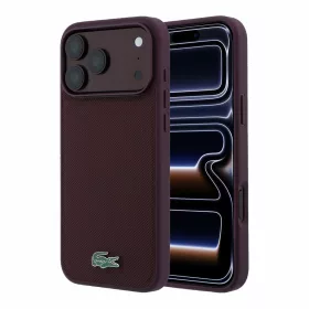   Lacoste PVC Iconic Petit Pique Metal Logo MagSafe tok iPhone 18 Pro Max készülékhez, bordó