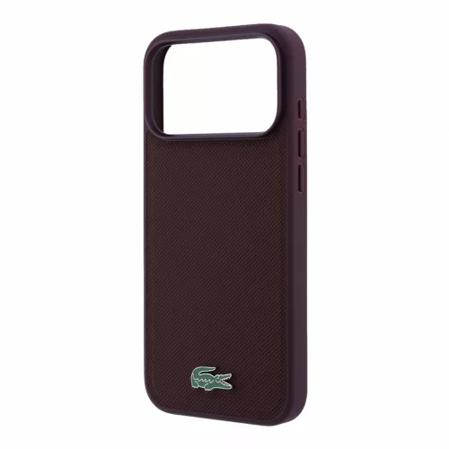 Lacoste PVC Iconic Petit Pique Metal Logo MagSafe tok iPhone 18 Pro Max készülékhez, bordó