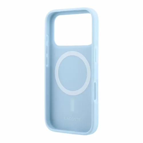 Lacoste PVC Iconic Petit Pique Metal Logo MagSafe tok iPhone 18 Pro készülékhez kék
