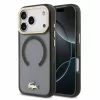 Lacoste IML Petit Pique ütésálló arany logós MagSafe tok iPhone 18 Pro készülékhez fekete