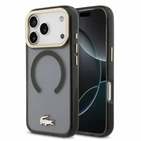   Lacoste IML Petit Pique ütésálló arany logós MagSafe tok iPhone 18 Pro készülékhez fekete