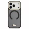 Lacoste IML Petit Pique ütésálló arany logós MagSafe tok iPhone 18 Pro készülékhez fekete