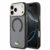 Lacoste IML Shockproof Petit Pique Gold Logo MagSafe tok iPhone 18 Pro Max készülékhez fekete