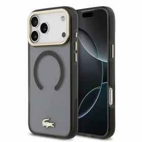   Lacoste IML Shockproof Petit Pique Gold Logo MagSafe tok iPhone 18 Pro Max készülékhez fekete