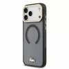 Lacoste IML Shockproof Petit Pique Gold Logo MagSafe tok iPhone 18 Pro Max készülékhez fekete