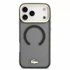 Lacoste IML Shockproof Petit Pique Gold Logo MagSafe tok iPhone 18 Pro Max készülékhez fekete