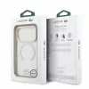 Lacoste iPhone 18 Pro készülékhez IML Petit Pique arany logós ütésálló MagSafe tok átlátszó