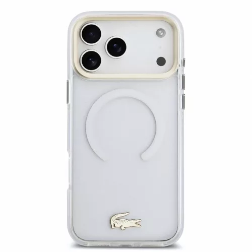 Lacoste IML ütésálló Petit Pique Gold Logo MagSafe tok iPhone 18 Pro Max készülékhez átlátszó