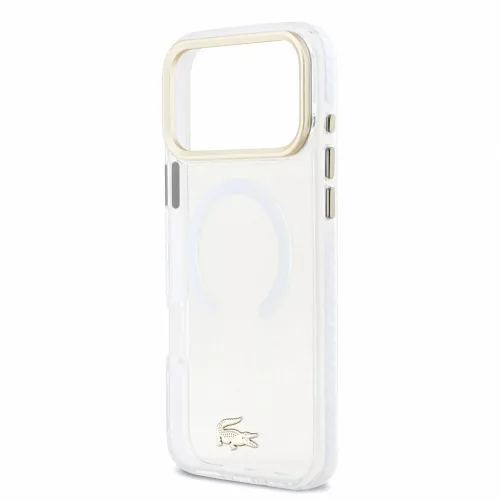 Lacoste IML ütésálló Petit Pique Gold Logo MagSafe tok iPhone 18 Pro Max készülékhez átlátszó