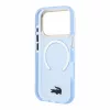 Lacoste IML Petit Pique Gold Logo ütésálló MagSafe tok iPhone 18 Pro készülékhez kék