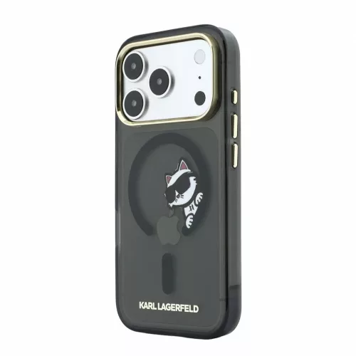 Karl Lagerfeld IML Choupette Peekaboo Magsafe tok iPhone 18 Pro készülékhez, fekete