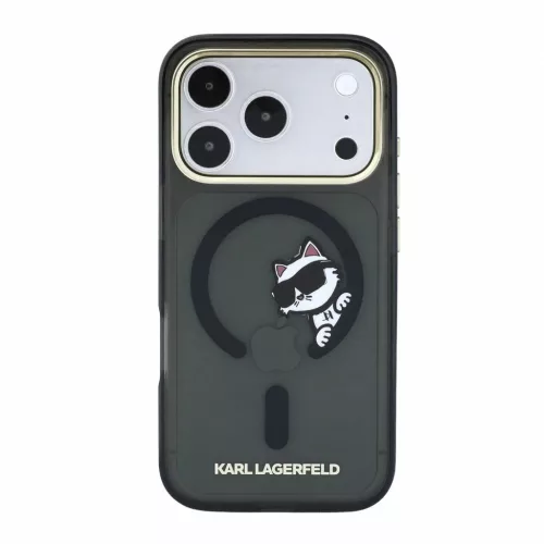 Karl Lagerfeld IML Choupette Peekaboo Magsafe tok iPhone 18 Pro készülékhez, fekete