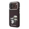 Karl Lagerfeld PU Semi Wrap Smooth Sketch Bodies Magsafe tok iPhone 18 Pro készülékhez bordó