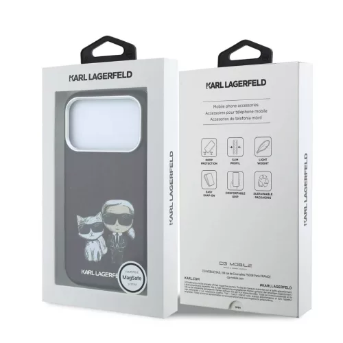 Karl Lagerfeld PU Semi Wrap Smooth Sketch Bodies Magsafe tok iPhone 18 Pro készülékhez bordó