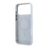 Karl Lagerfeld PU Grained K&CH Heads gyűrűs állványos MagSafe tok iPhone 18 Pro Max készülékhez szürke