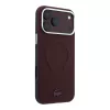 Lacoste PVC Petit Pique dombornyomott, félig körbefogó MagSafe tok iPhone 18 Pro készülékhez bordó